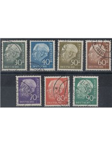 GERMANIA BRD 1956-57 Theodor Heuss, serie ordinaria 7v us