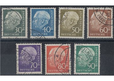 GERMANY FRG 1956-57 Theodor Heuss, ordinary series 7v used