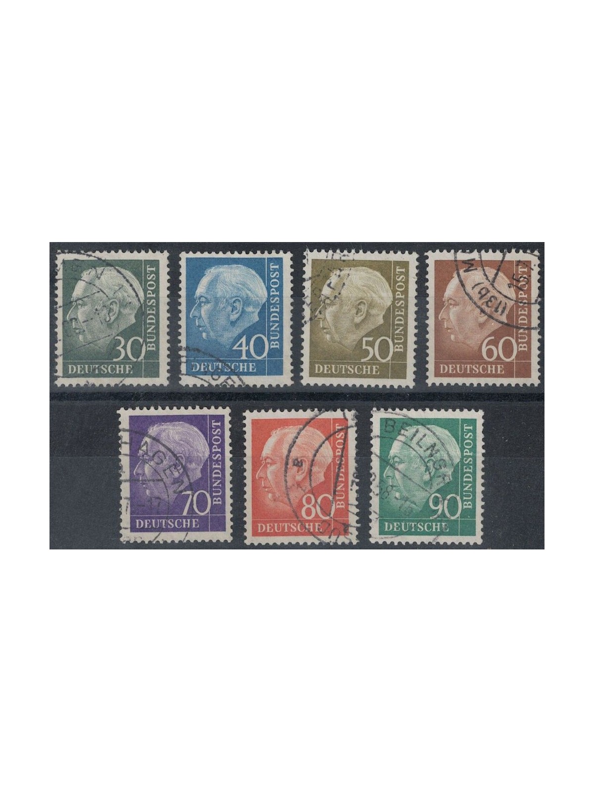 GERMANIA BRD 1956-57 Theodor Heuss, serie ordinaria 7v us