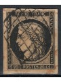 FRANCIA 1849-50 Cerere, 20c nero su giallo us
