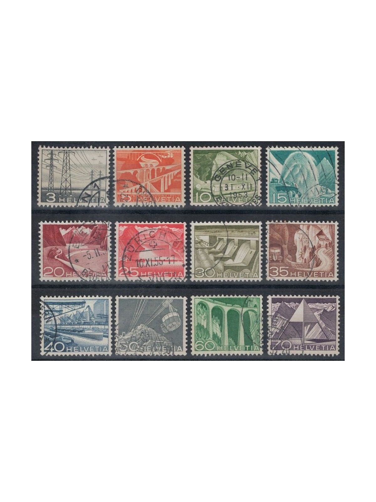 SVIZZERA 1949 Tecnica e paesaggi 12v us