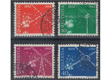 SVIZZERA 1952 Centenario delle telecomunicazioni 4v us