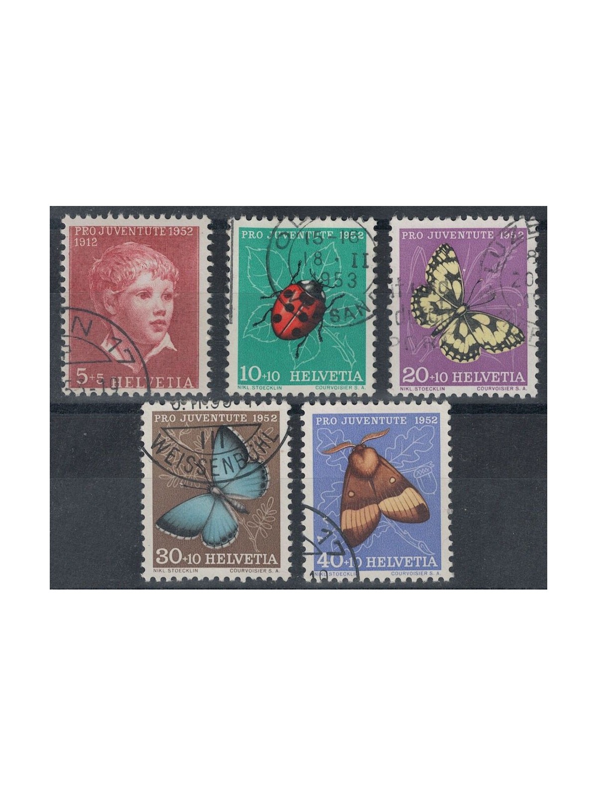 SWITZERLAND 1952 Pro Juventute 5v us