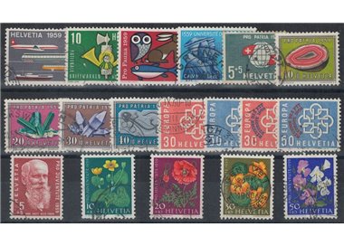 SVIZZERA 1959 Annata completa 18v us