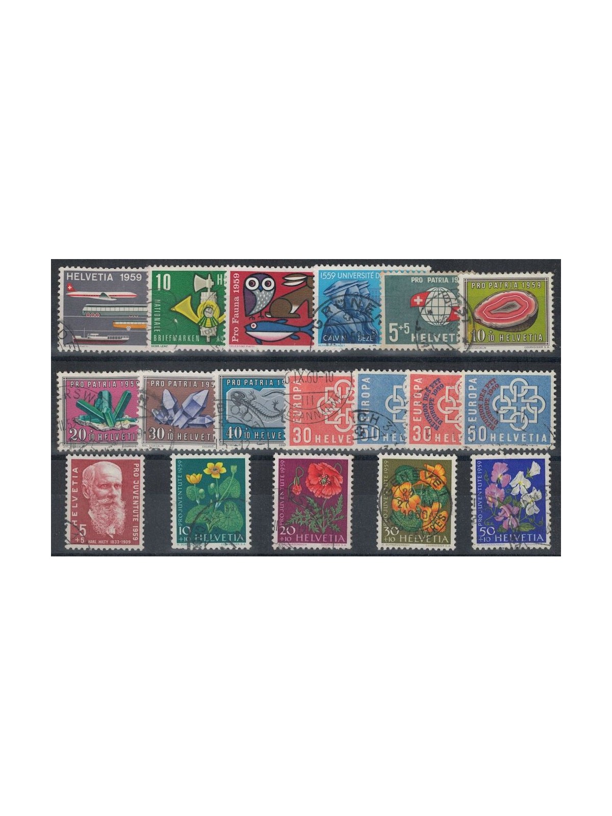 SVIZZERA 1959 Annata completa 18v us