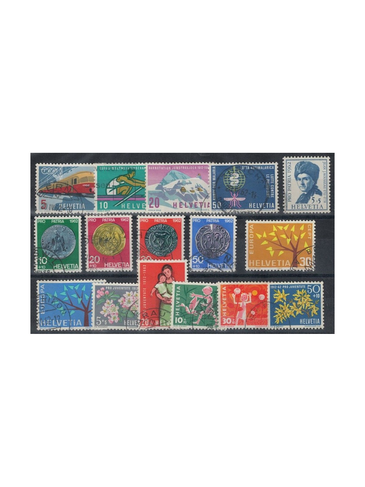 SWITZERLAND 1962 Complete year 16v us