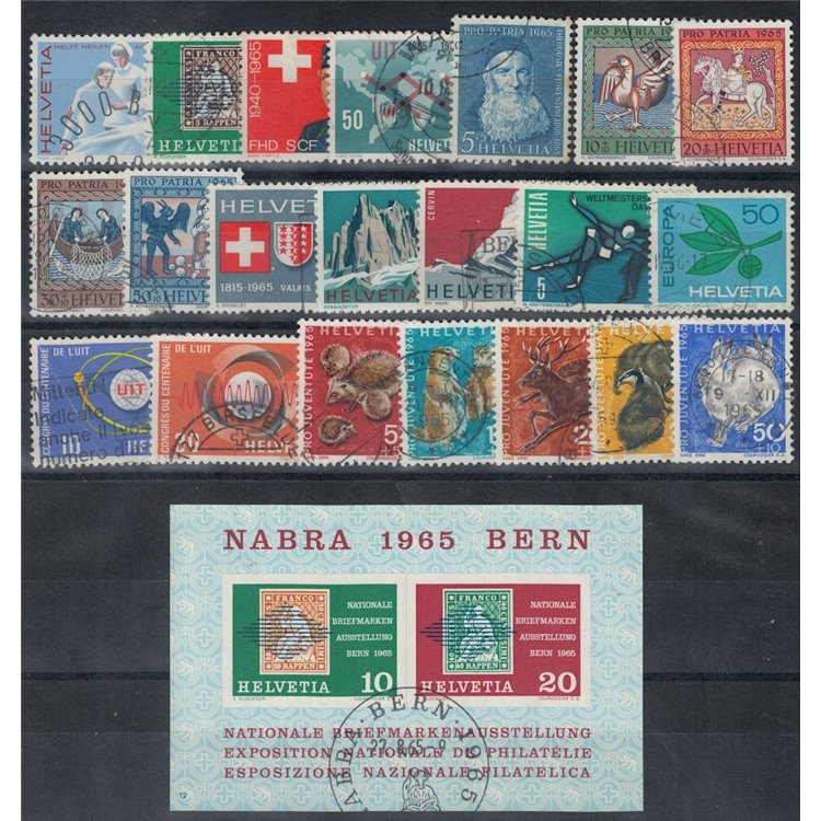 SVIZZERA 1965 Annata completa 21v + 1 BF us
