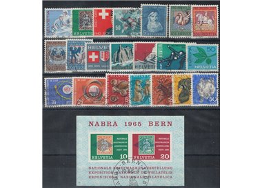 SVIZZERA 1965 Annata completa 21v + 1 BF us