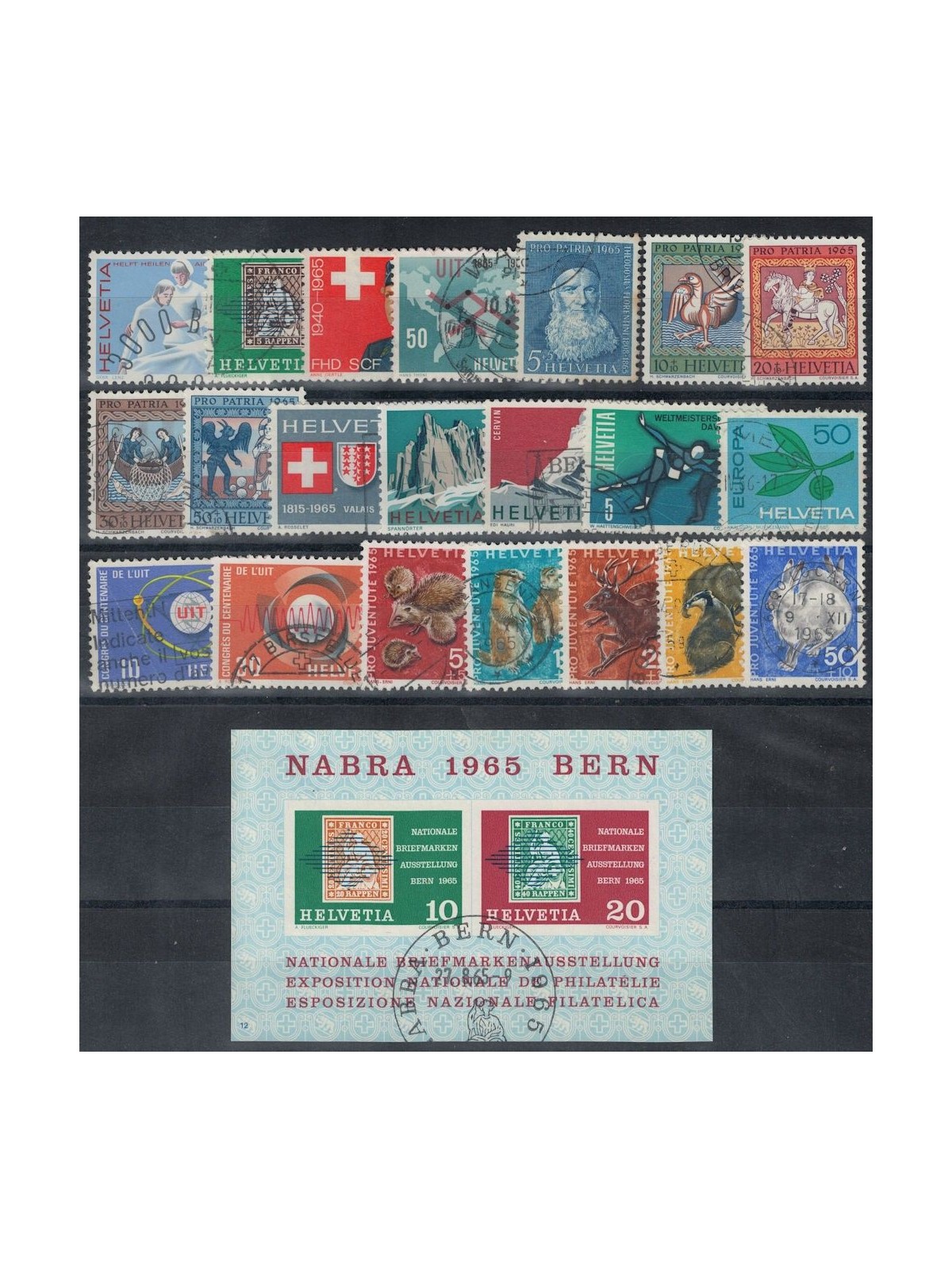 SWITZERLAND 1965 Complete year 21v + 1 s/s us
