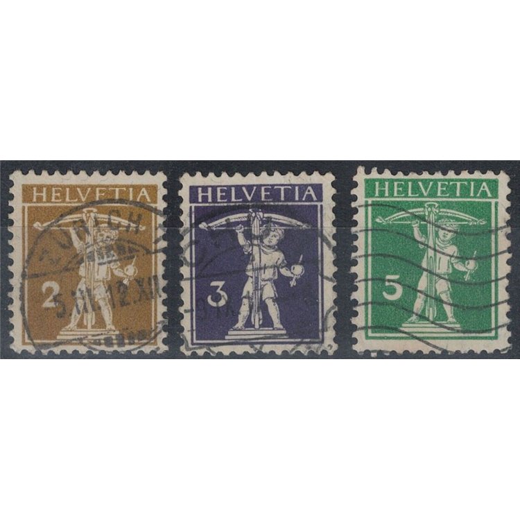 SWITZERLAND 1910 Walter Tell 3v us