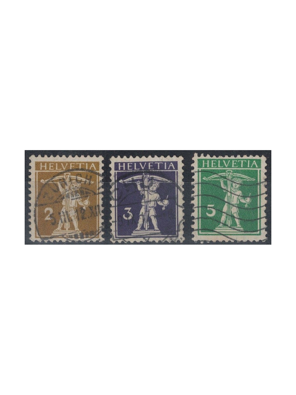 SVIZZERA 1910 Walter Tell 3v us