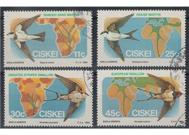AFRICA DEL SUD (CISKEI) 1984 Uccelli migratori 4v us