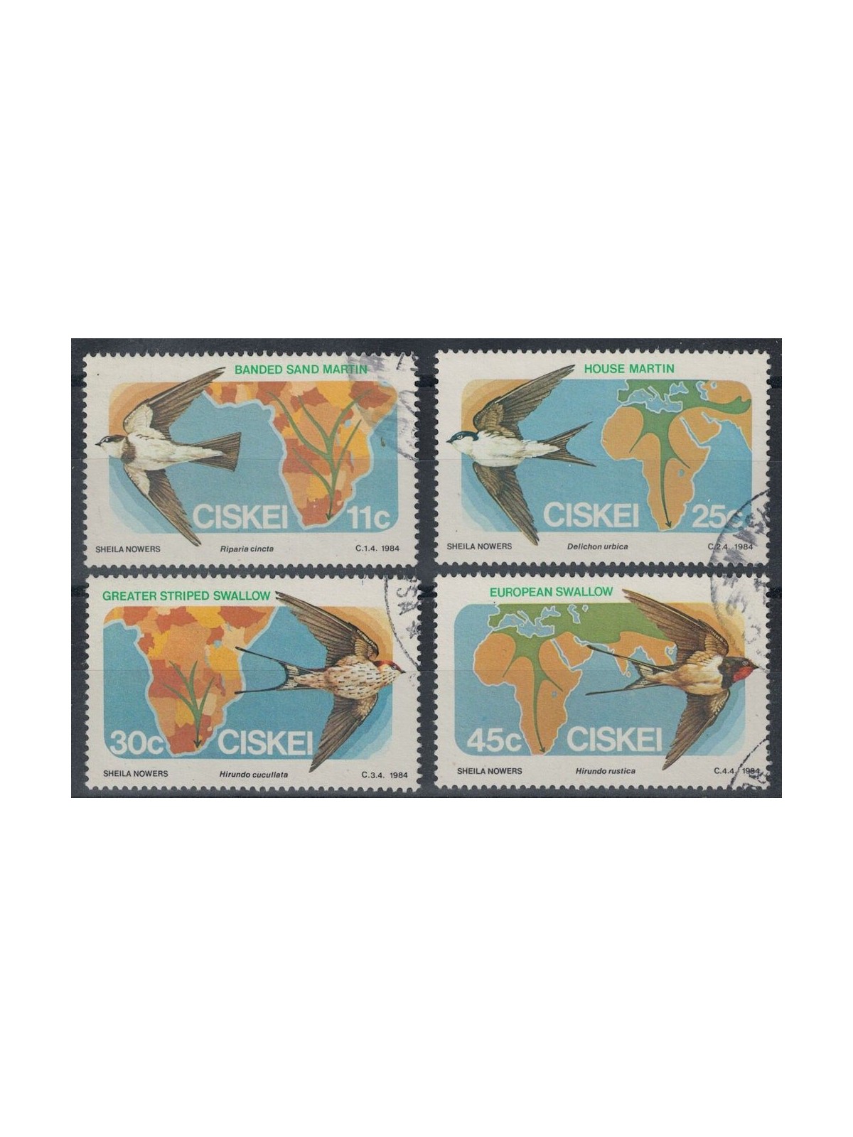 SOUTH AFRICA (CISKEI) 1984 Migratory Birds 4v us