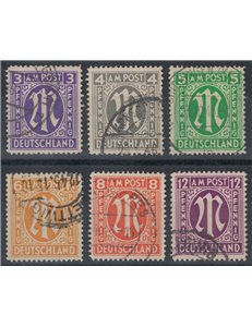 GERMANY BIZONA 1945 Letter M in Gothic character (London) 6v us