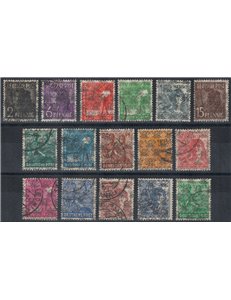 GERMANIA BIZONA 1948 Serie Lavoratori soprastampata a tappeto 16v us