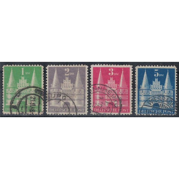 GERMANY BIZONA 1948 Holstentor of Lübeck (I type) 4v us