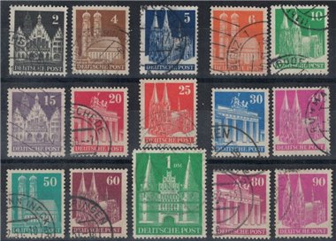 GERMANY BIZONA 1952 Churches and historic buildings 15v us