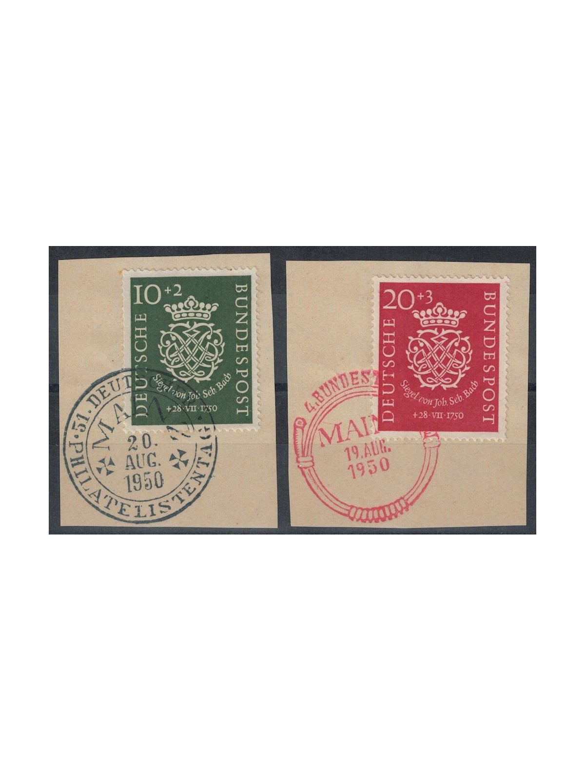 GERMANIA BRD 1950 Johann Sebastian Bach 2v us