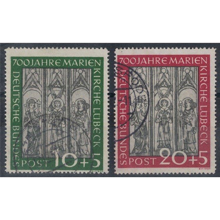 GERMANY BRD 1951 Lübeck Cathedral 2v us