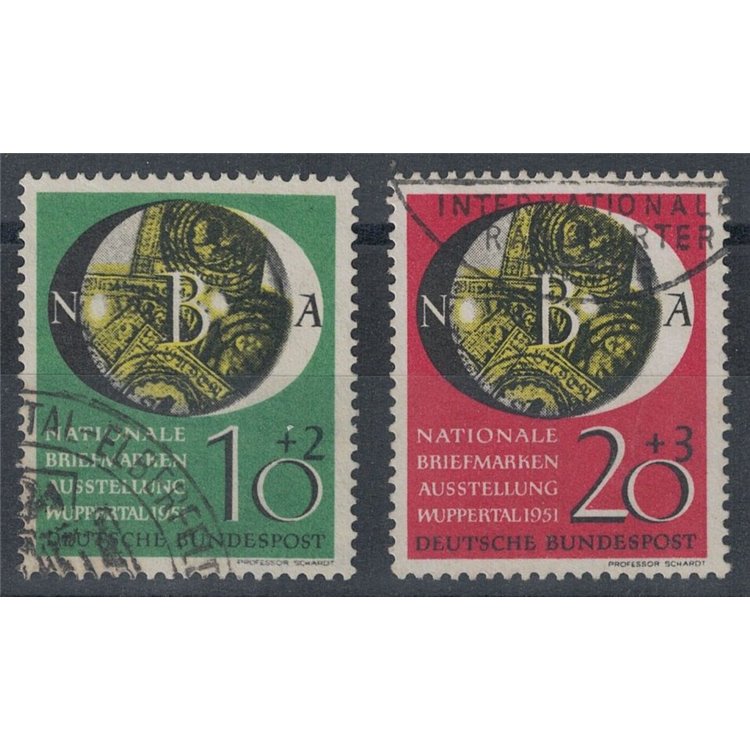 GERMANY BRD 1951 Wuppertal Philatelic Exhibition 2v us