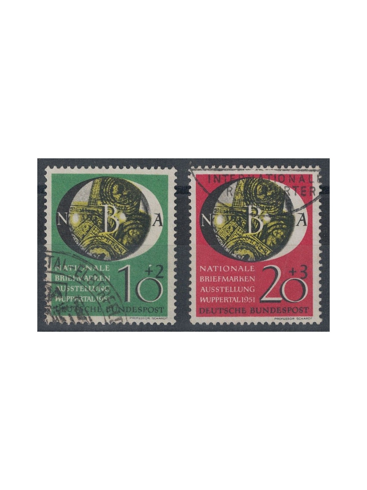 GERMANIA BRD 1951 Esposizione filatelica di Wuppertal 2v us
