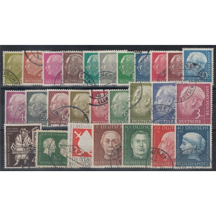 GERMANY BRD 1954 Complete year 27v us