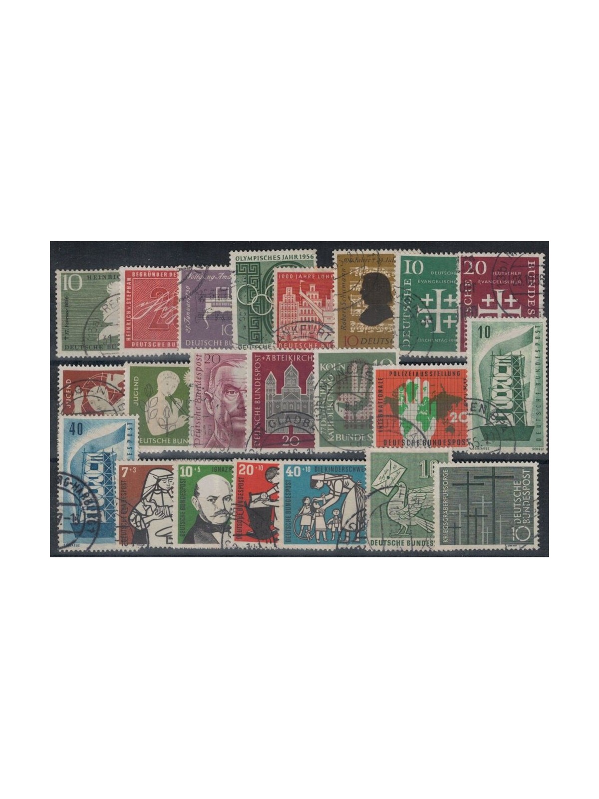 GERMANY BRD 1956 Complete year 22v us