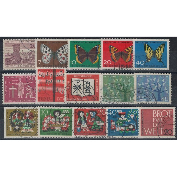 GERMANY BRD 1962 Complete year 15v us