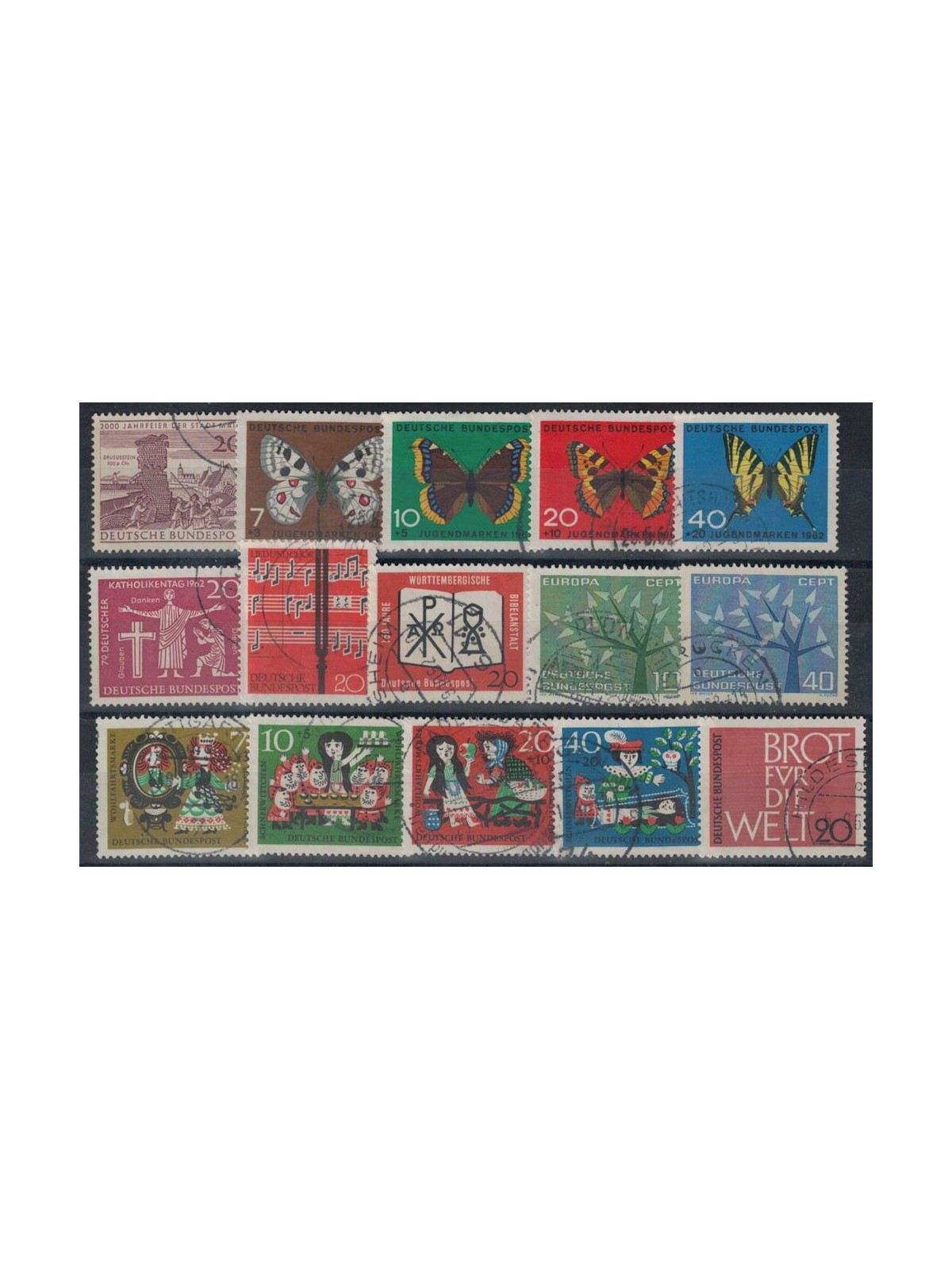 GERMANY BRD 1962 Complete year 15v us