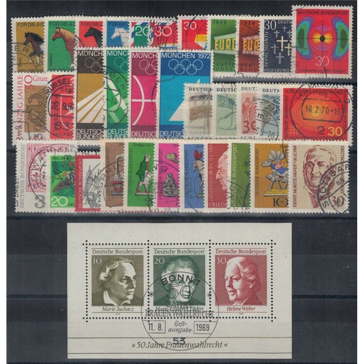 GERMANY BRD 1969 Complete Year 33v + 1 s/s us