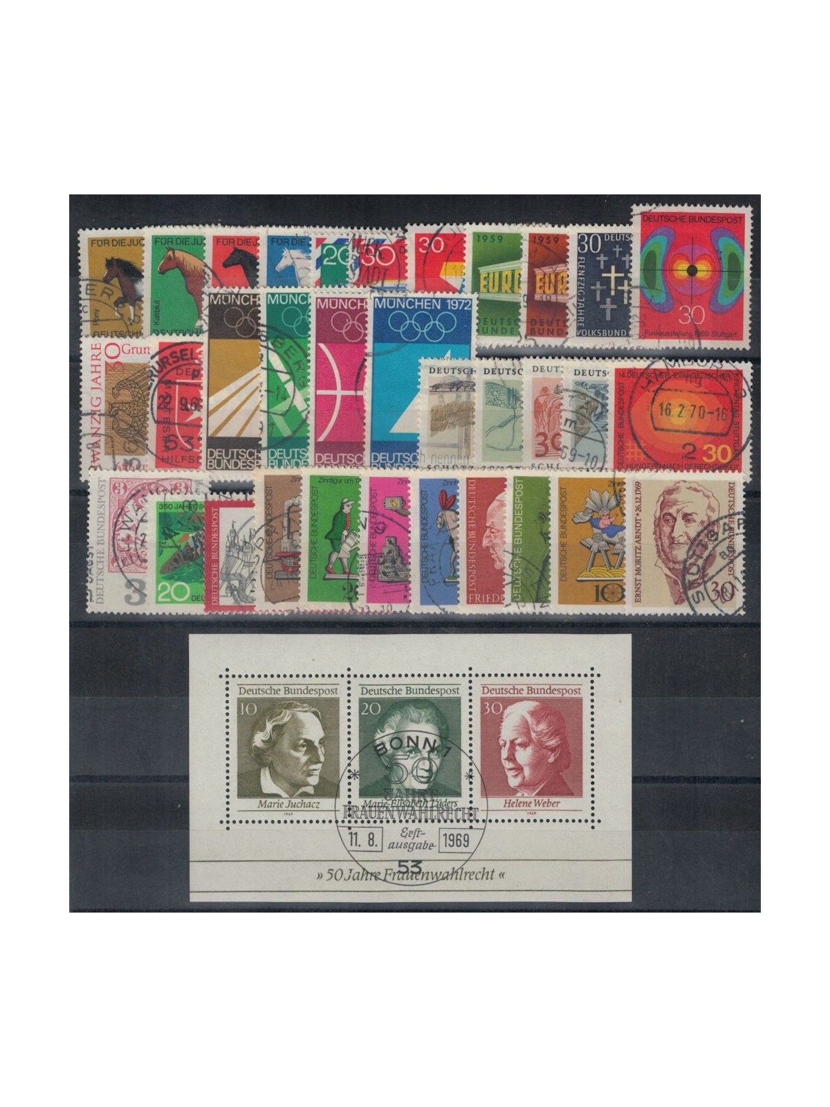 GERMANY BRD 1969 Complete Year 33v + 1 s/s us