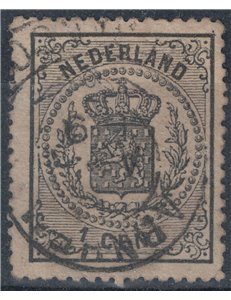 NETHERLANDS 1869-71 Coat of Arms 1c black us
