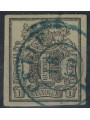 HANNOVER 1851-55 Stemma e cifra 1g verde us