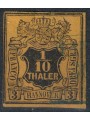 HANNOVER 1851-55 Stemma e cifra 1/10t giallo us