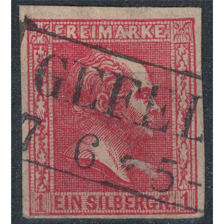 PRUSSIA 1857 Federico IV 1 carminio rosa us