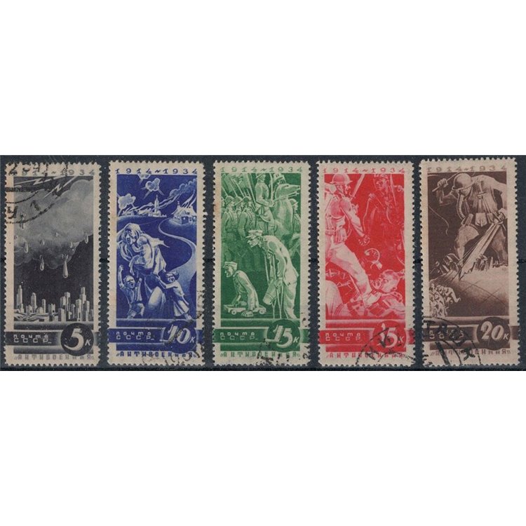 RUSSIA 1935 Propaganda contro la guerra 5v us