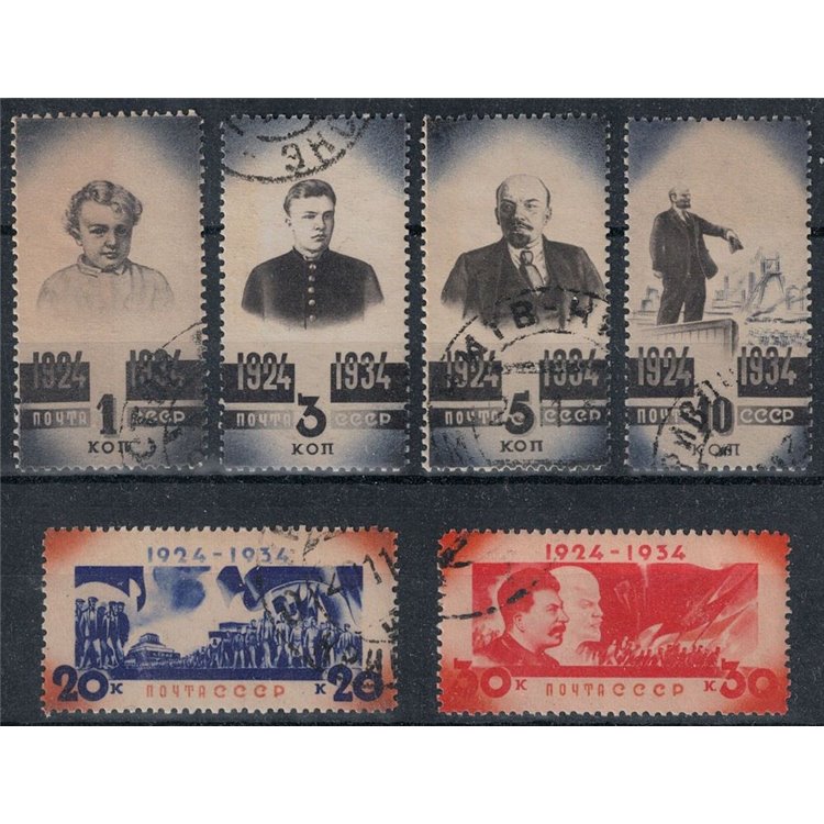 RUSSIA 1934 Anniversario della morte di Lenin 6v us