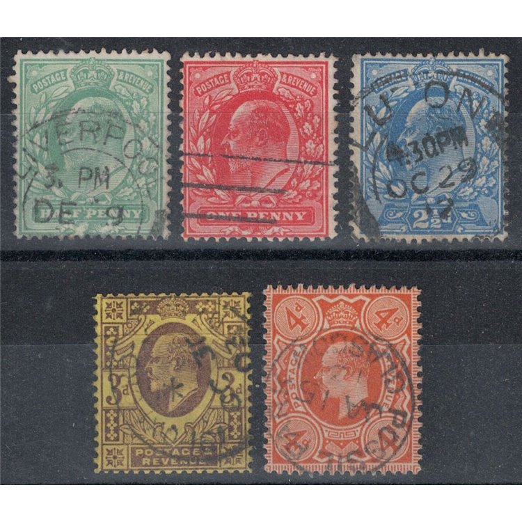 GREAT BRITAIN 1911 King Edward VII 5v us