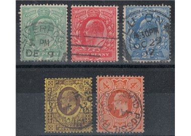 GREAT BRITAIN 1911 King Edward VII 5v us