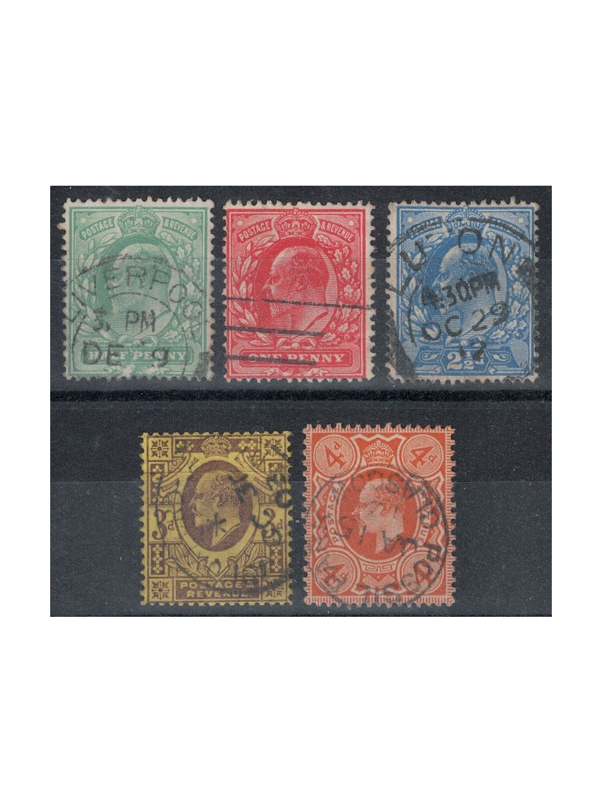 GREAT BRITAIN 1911 King Edward VII 5v us