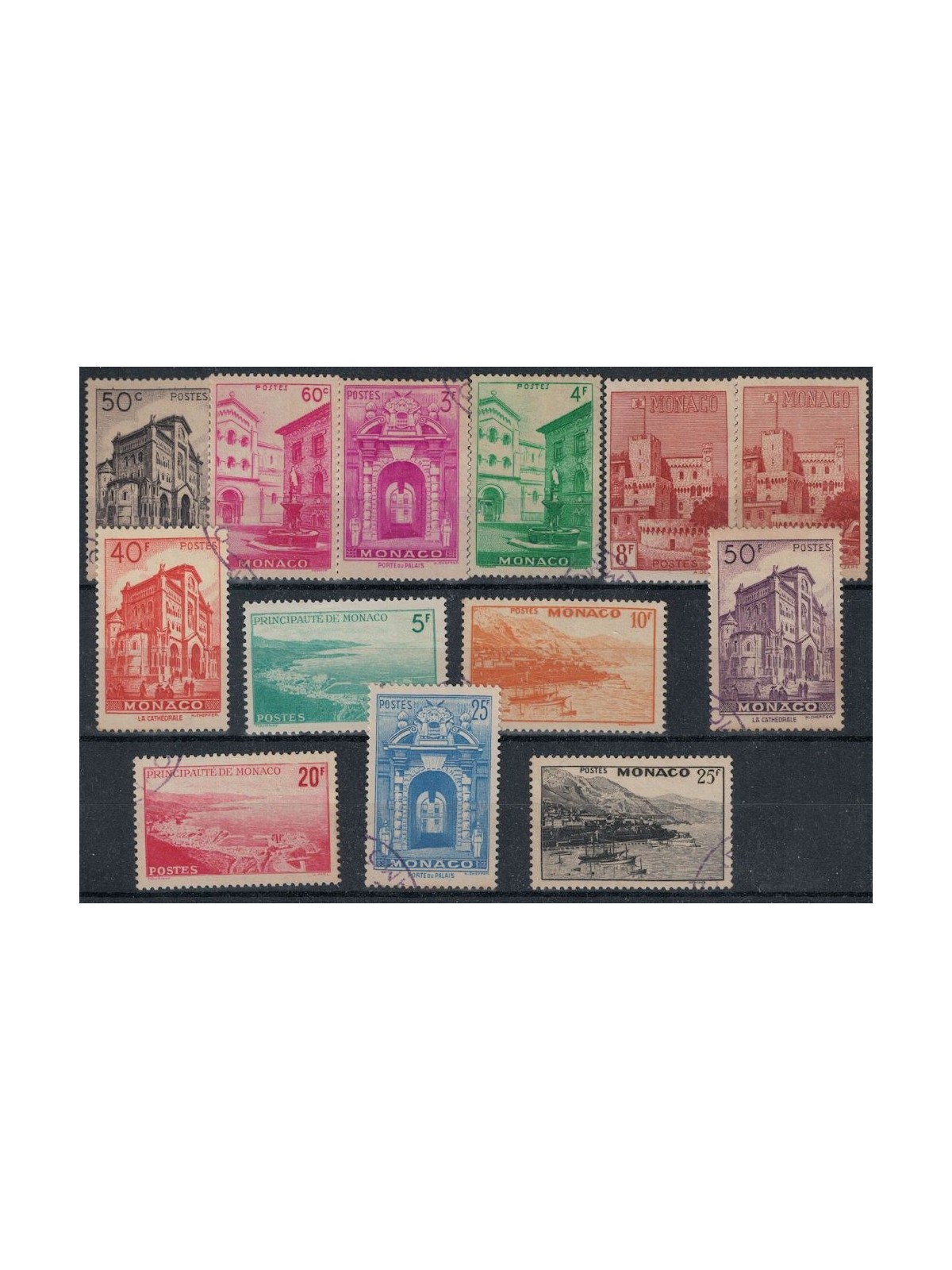 MONACO 1948-49 Vedute diverse 13v us