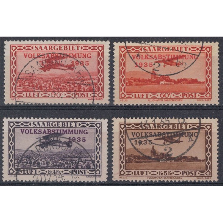 GERMANIA SARRE 1934 Plebiscito, posta aerea 4v us