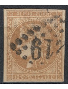 FRANCIA 1870 Cerere, 10c bistro us