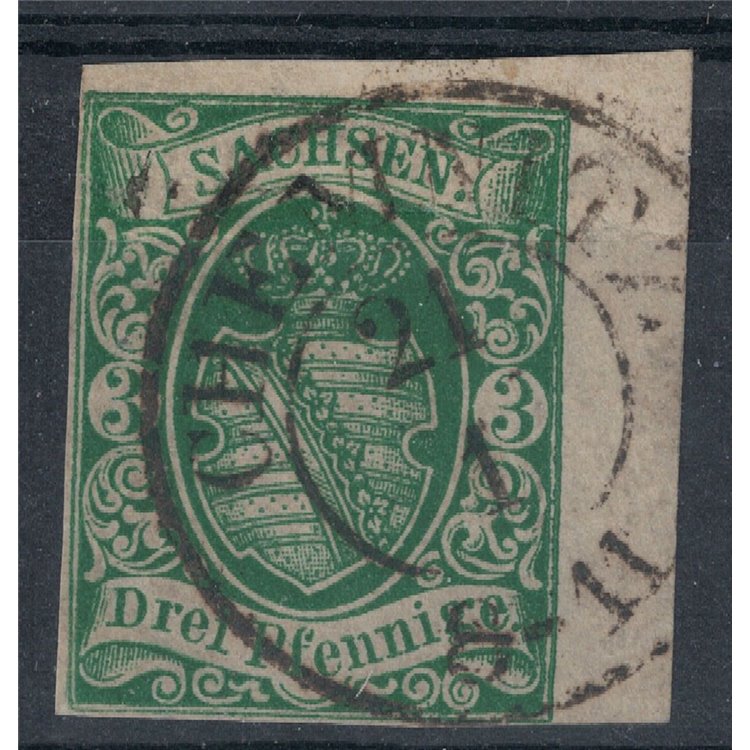 GERMANIA SASSONIA 1851 Stemma 3p verde us