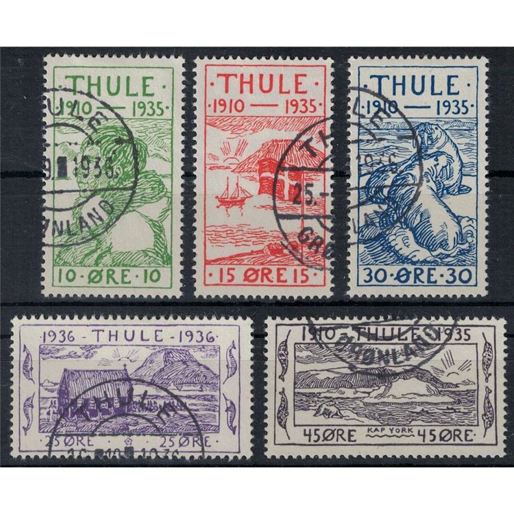 GROENLANDIA (THULE) 1935-36 Soggetti vari 5v us