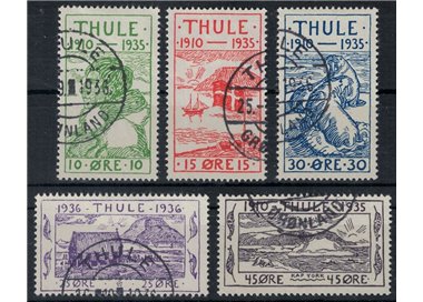 GROENLANDIA (THULE) 1935-36 Soggetti vari 5v us