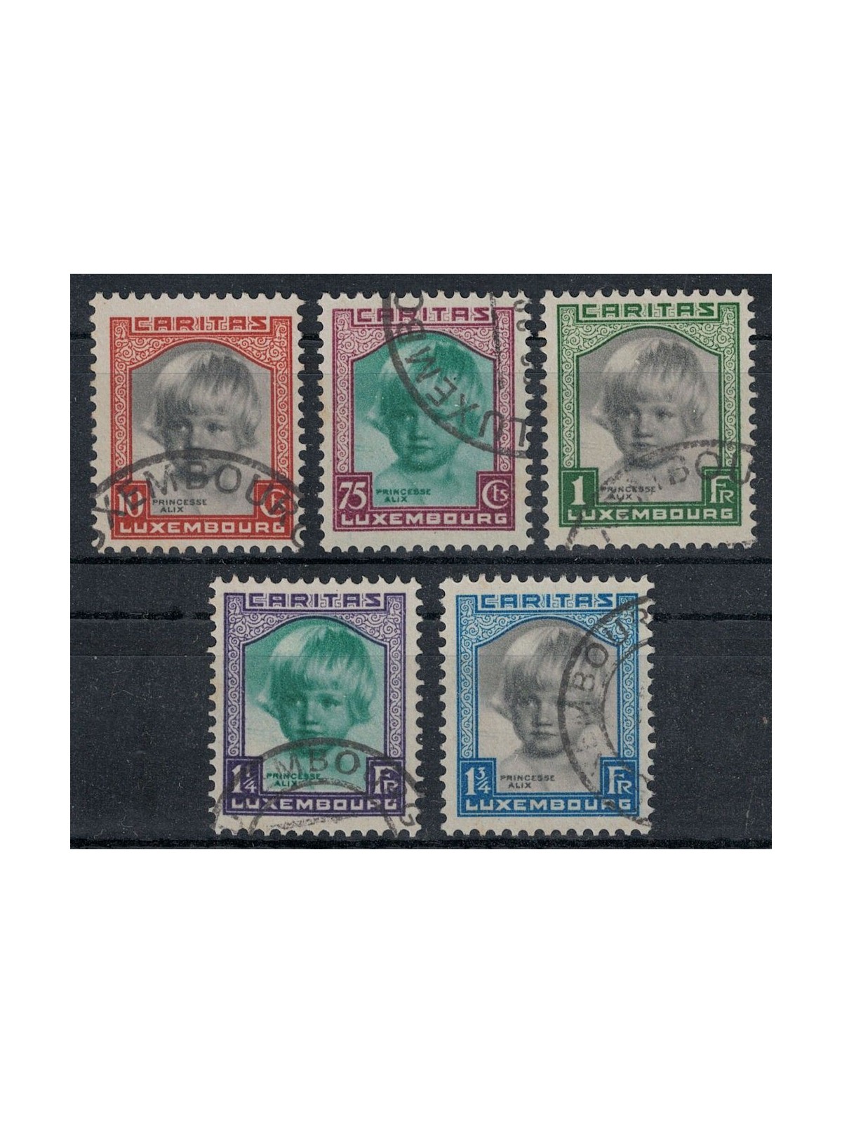 LUXEMBOURG 1931 Caritas, pro infanzia 5v us
