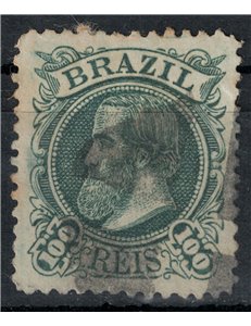 BRAZIL 1881 Pedro II 100r green gray us