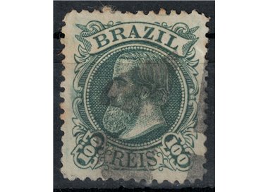 BRAZIL 1881 Pedro II 100r green gray us
