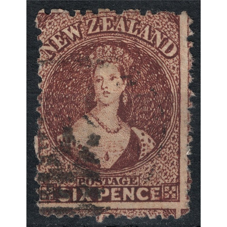 NUOVA ZELANDA 1864-66 Regina Vittoria 6p bruno rosso us